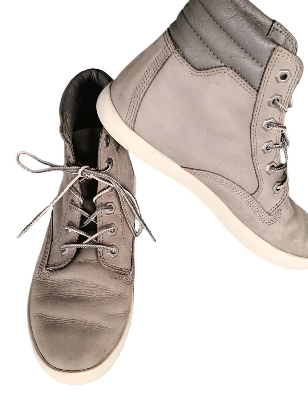 Timberland Dausette Women’s 7.5 Gray Nubuck High Sneaker Boot Ortholite A1H26
